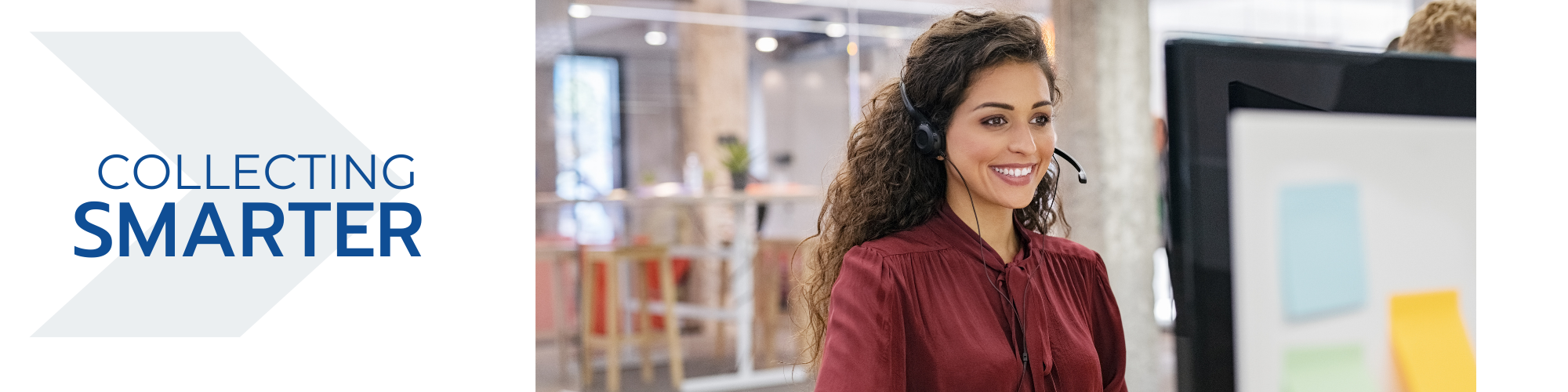 people in an office smiling 